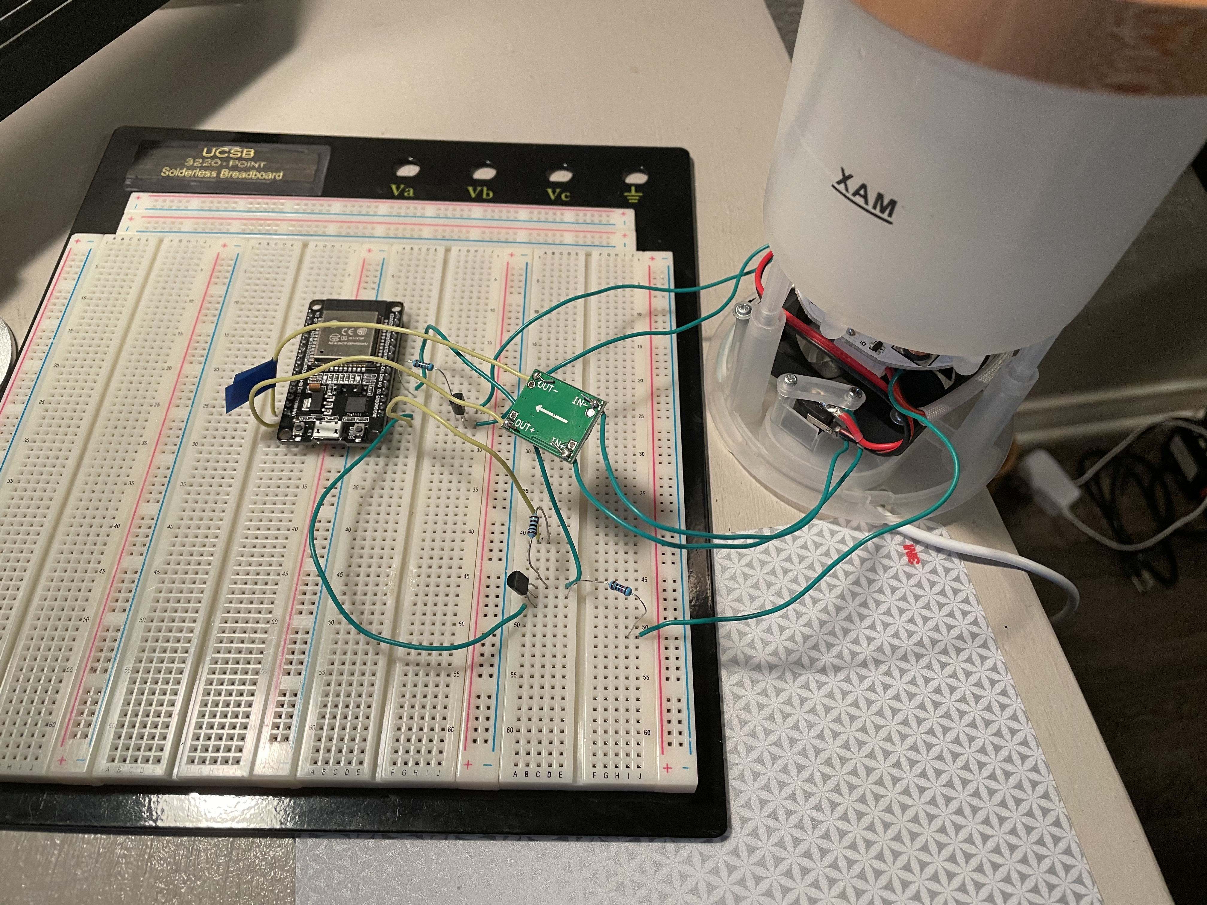 circuit on breadboard